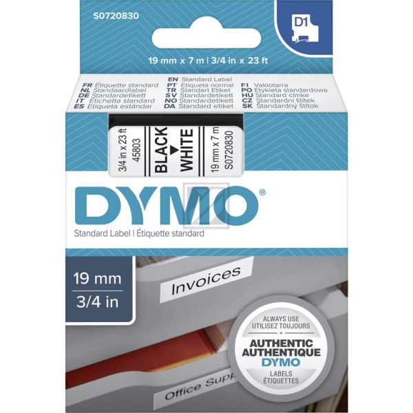 Dymo Schriftbandkassette schwarz/weiß (45803)